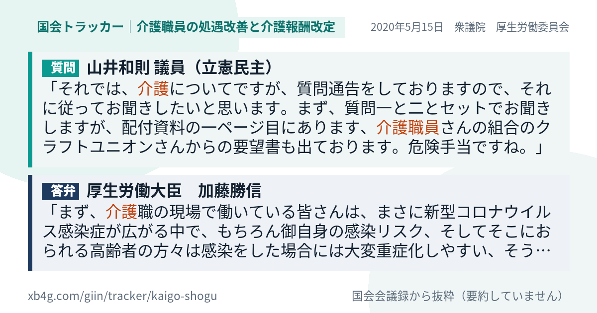 質問と答弁のカード