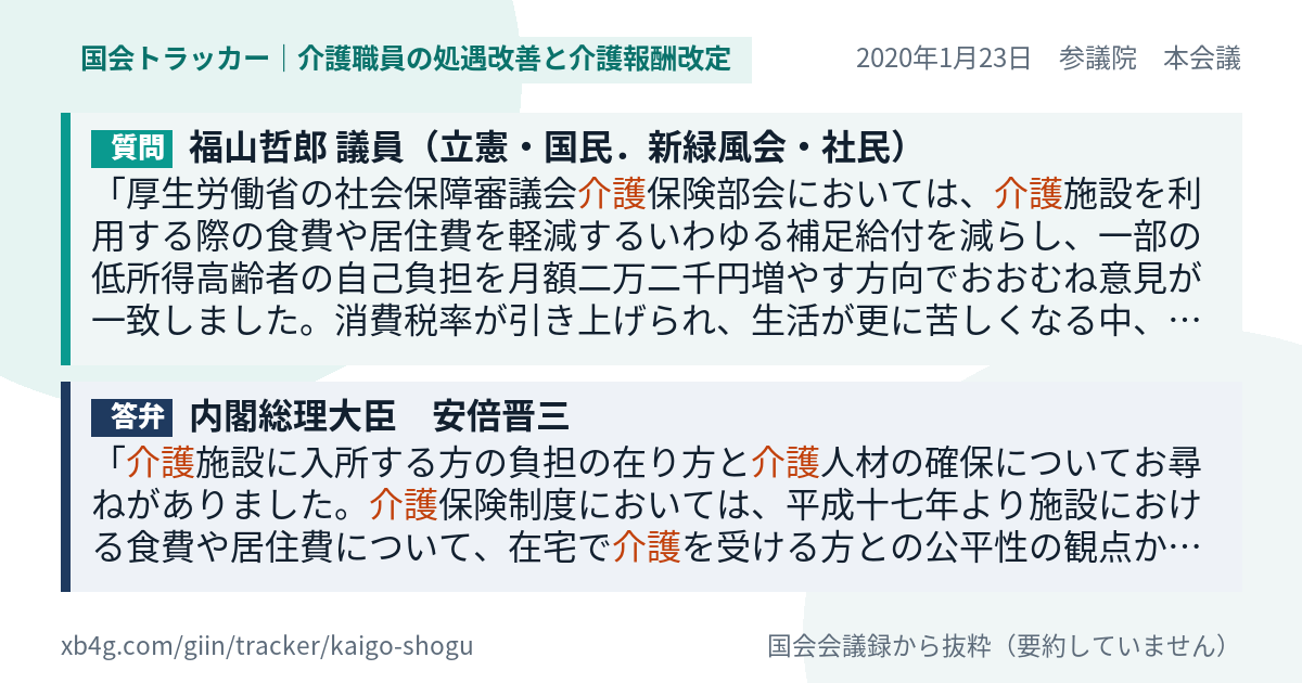 質問と答弁のカード