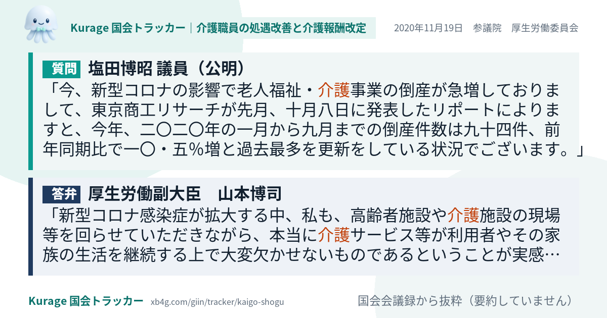 質問と答弁のカード