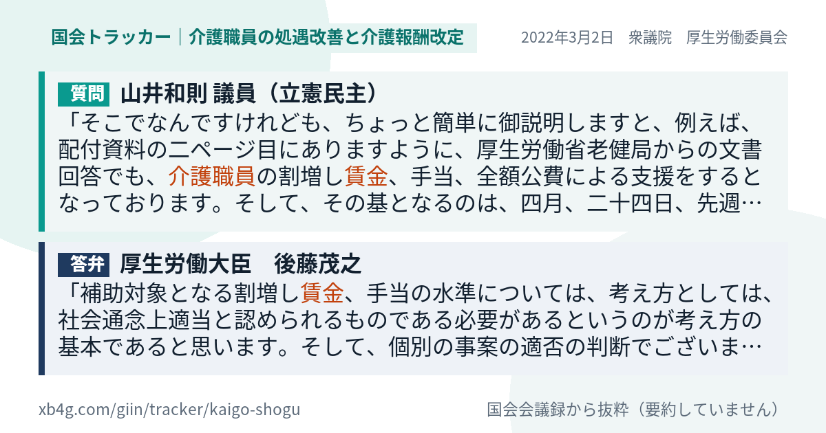 質問と答弁のカード