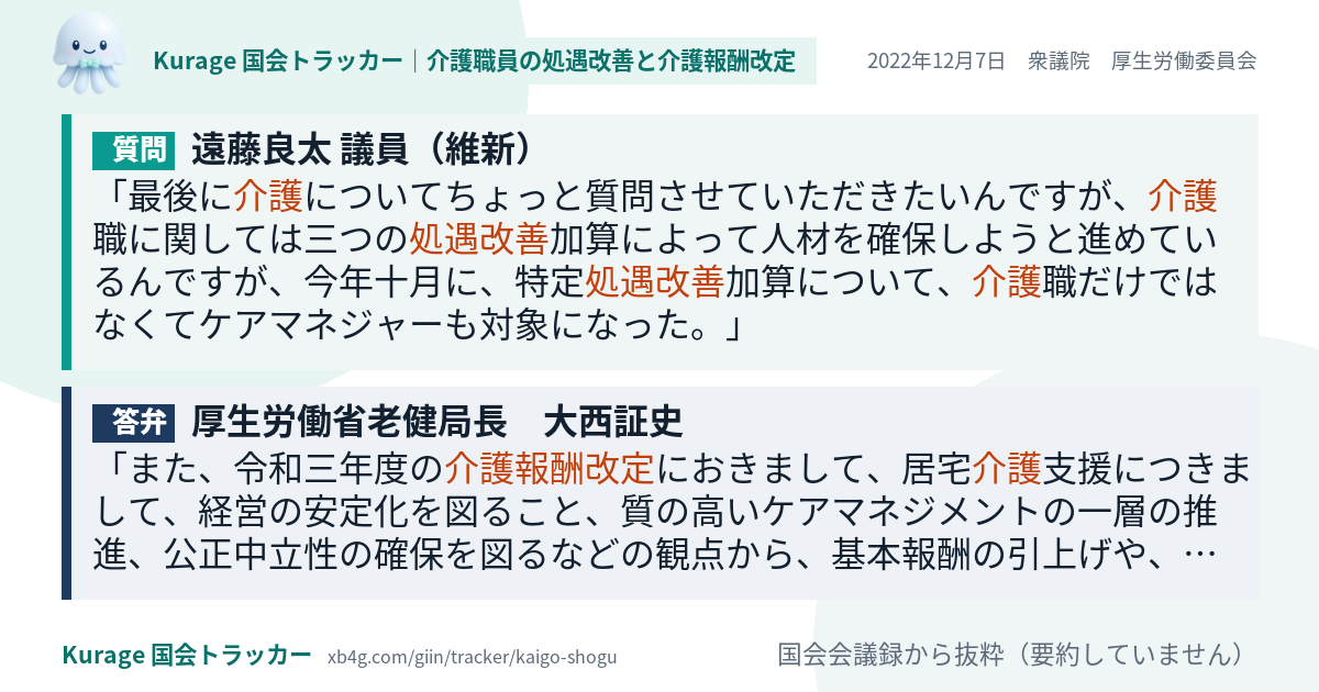 質問と答弁のカード
