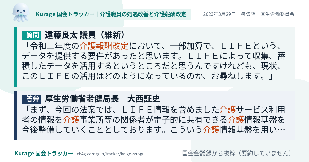 質問と答弁のカード