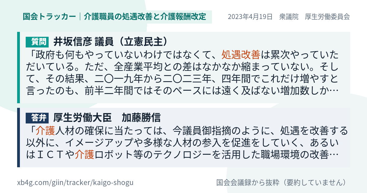 質問と答弁のカード
