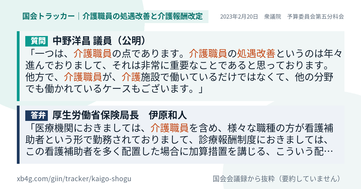 質問と答弁のカード