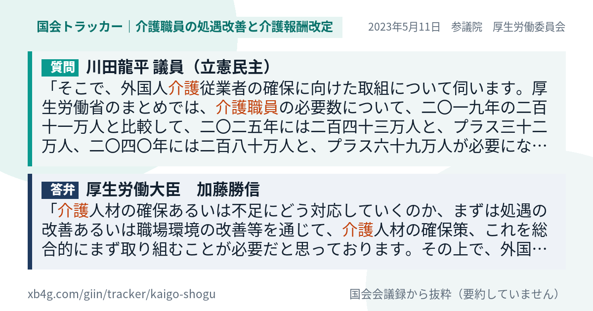 質問と答弁のカード