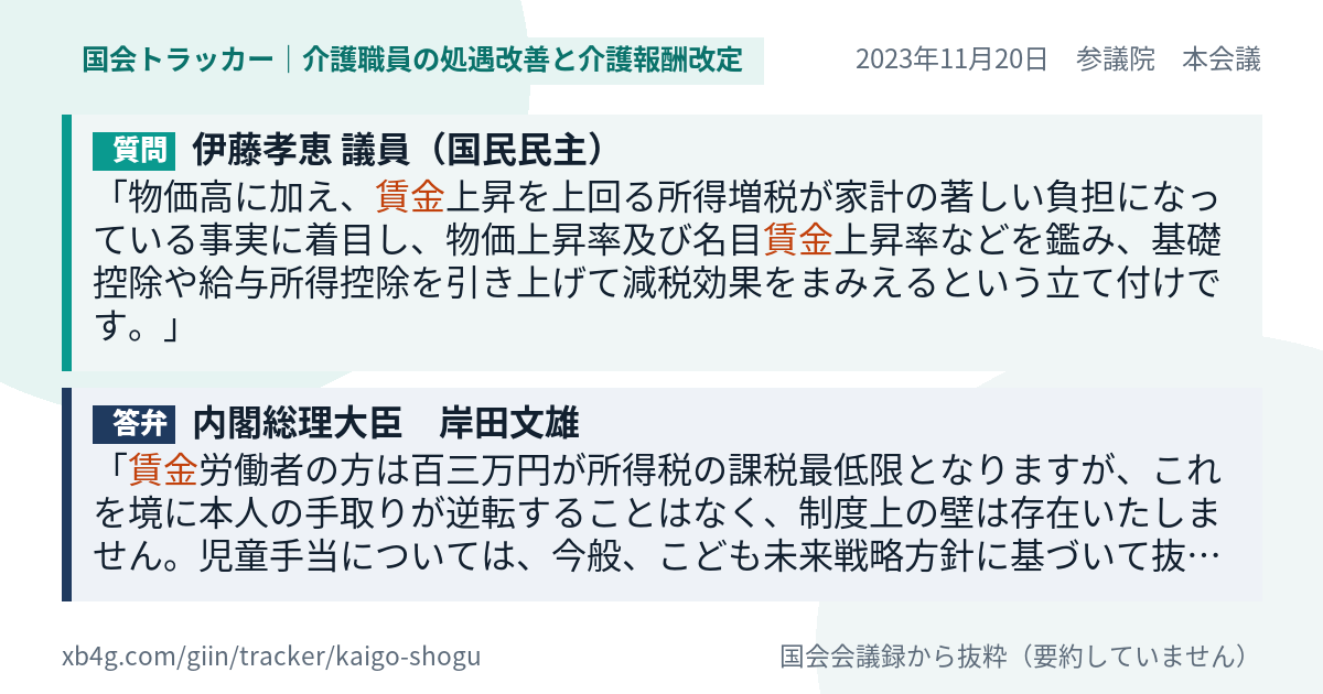 質問と答弁のカード