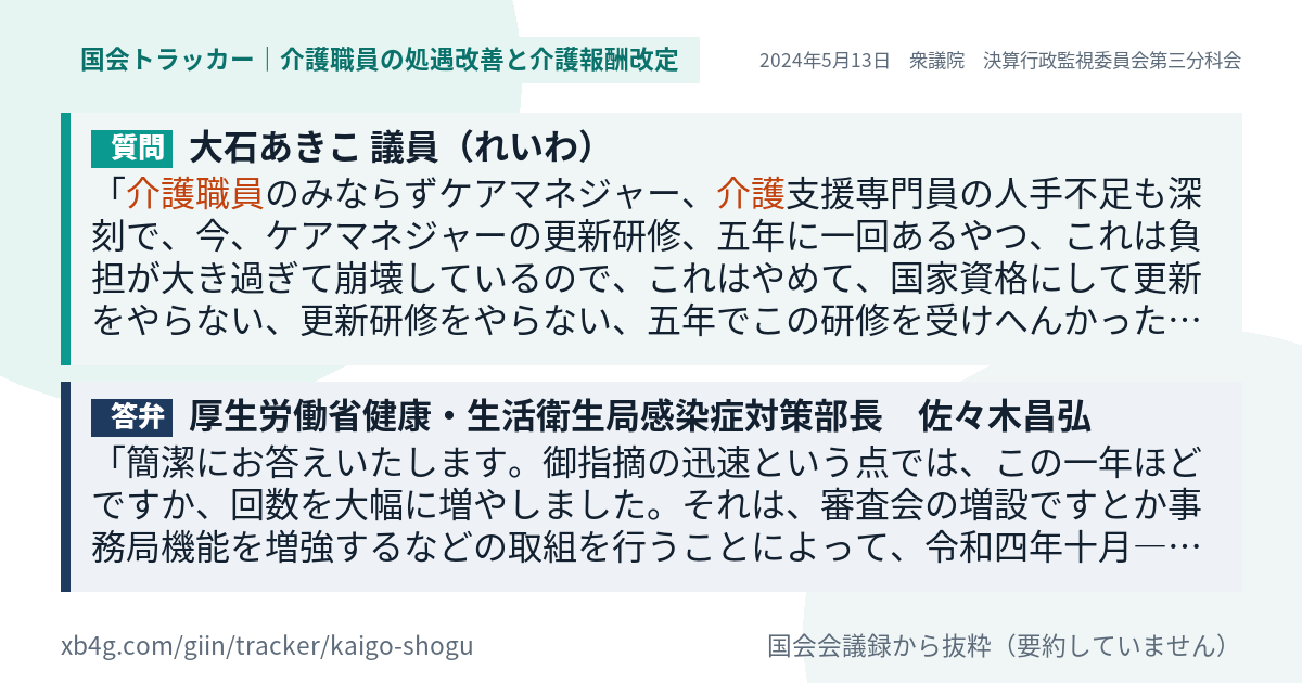 質問と答弁のカード
