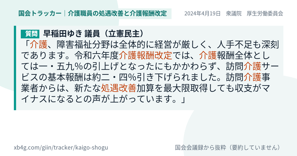 質問と答弁のカード