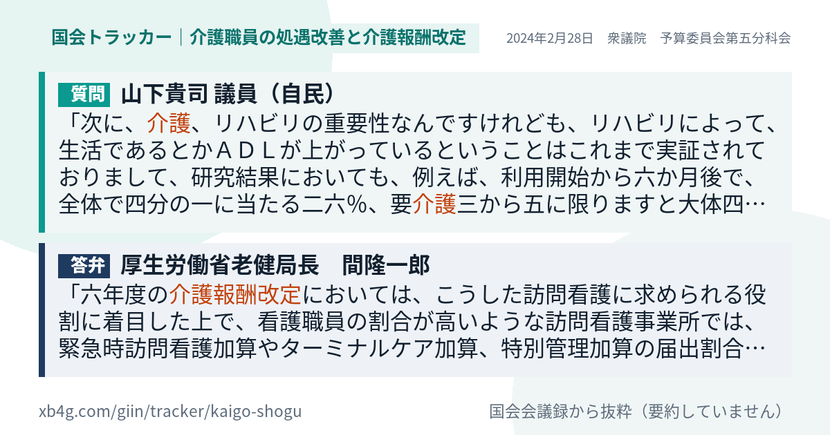 質問と答弁のカード