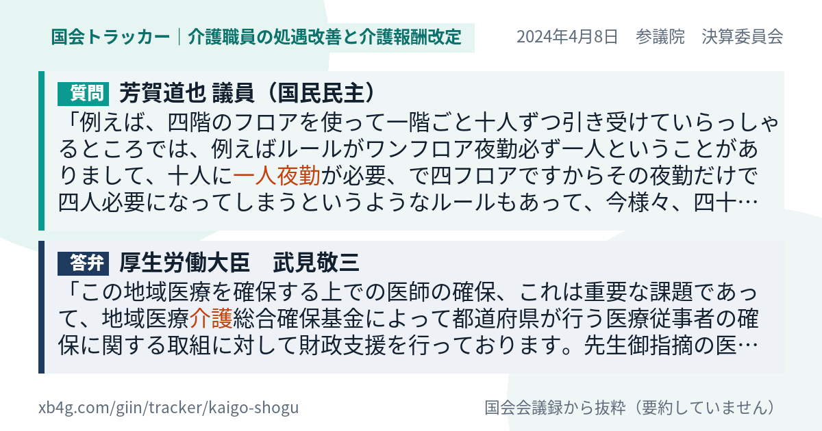 質問と答弁のカード