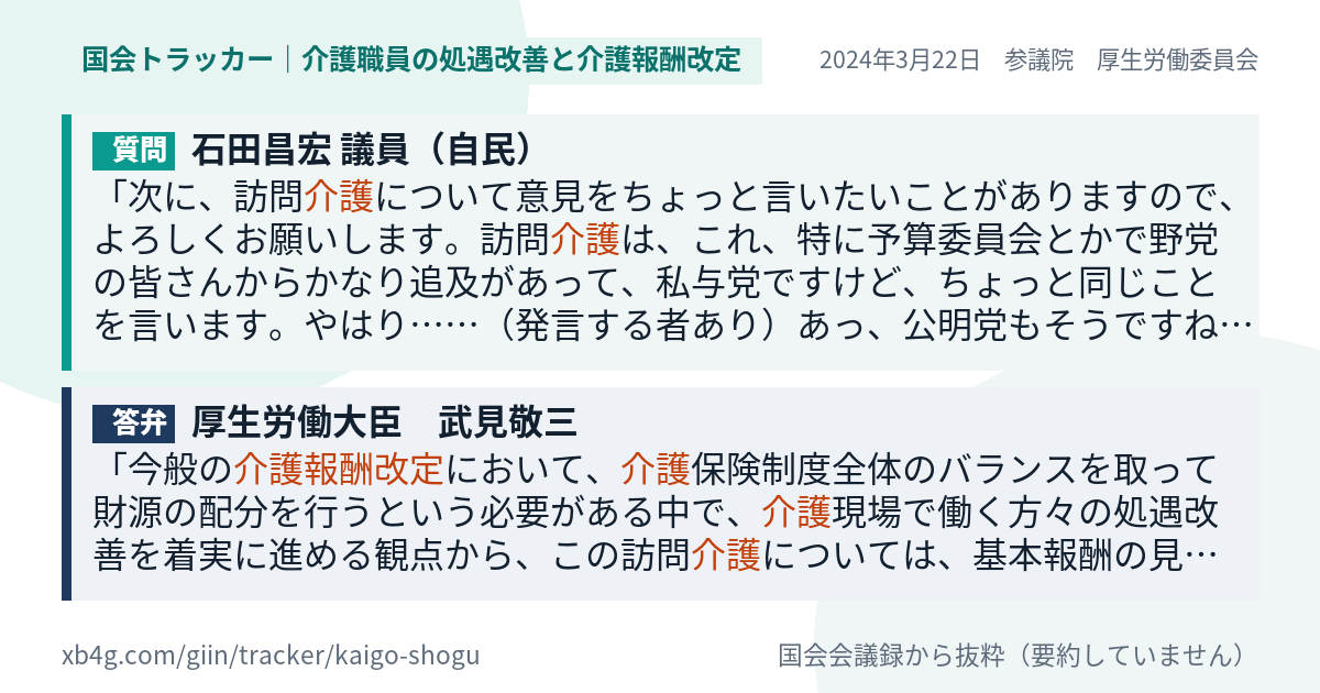 質問と答弁のカード