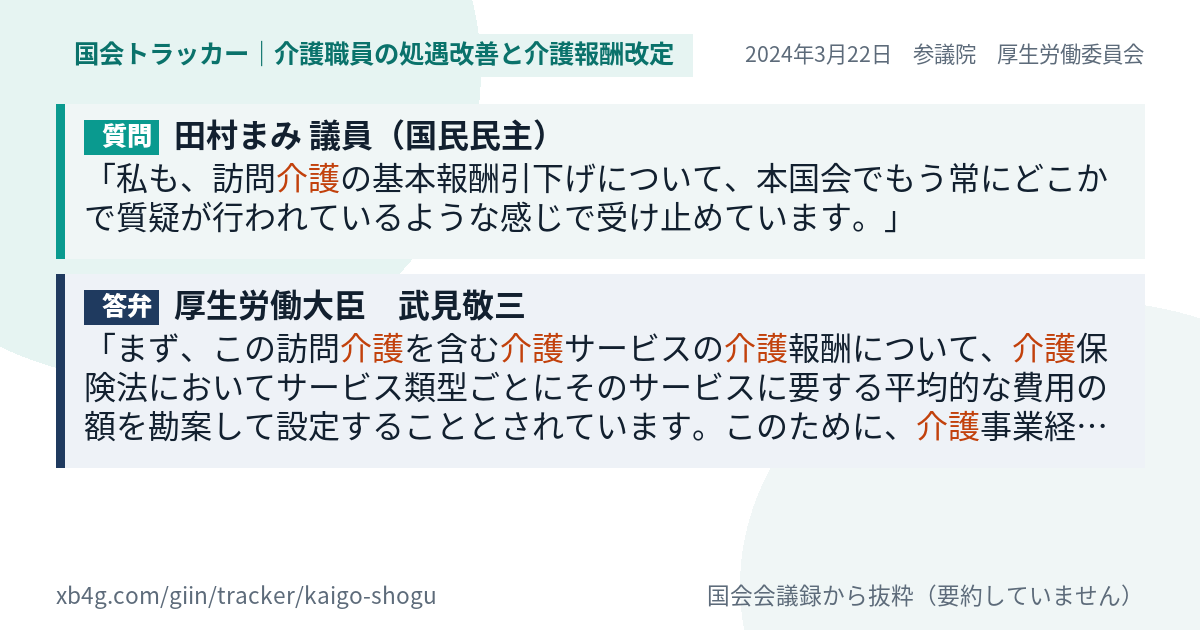 質問と答弁のカード