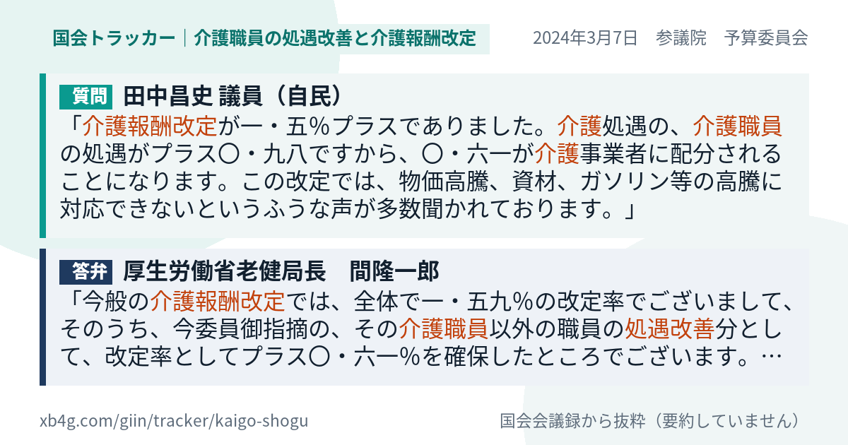 質問と答弁のカード