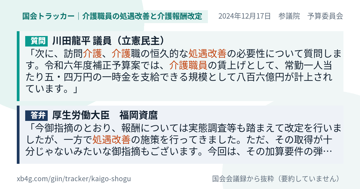 質問と答弁のカード