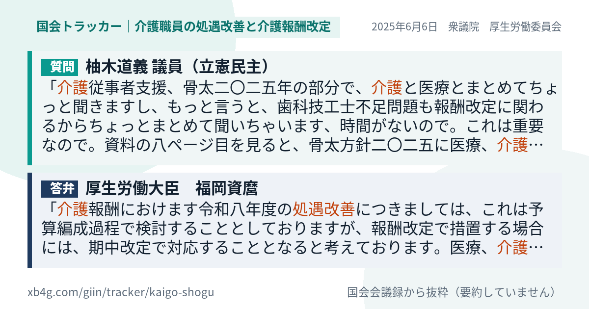質問と答弁のカード