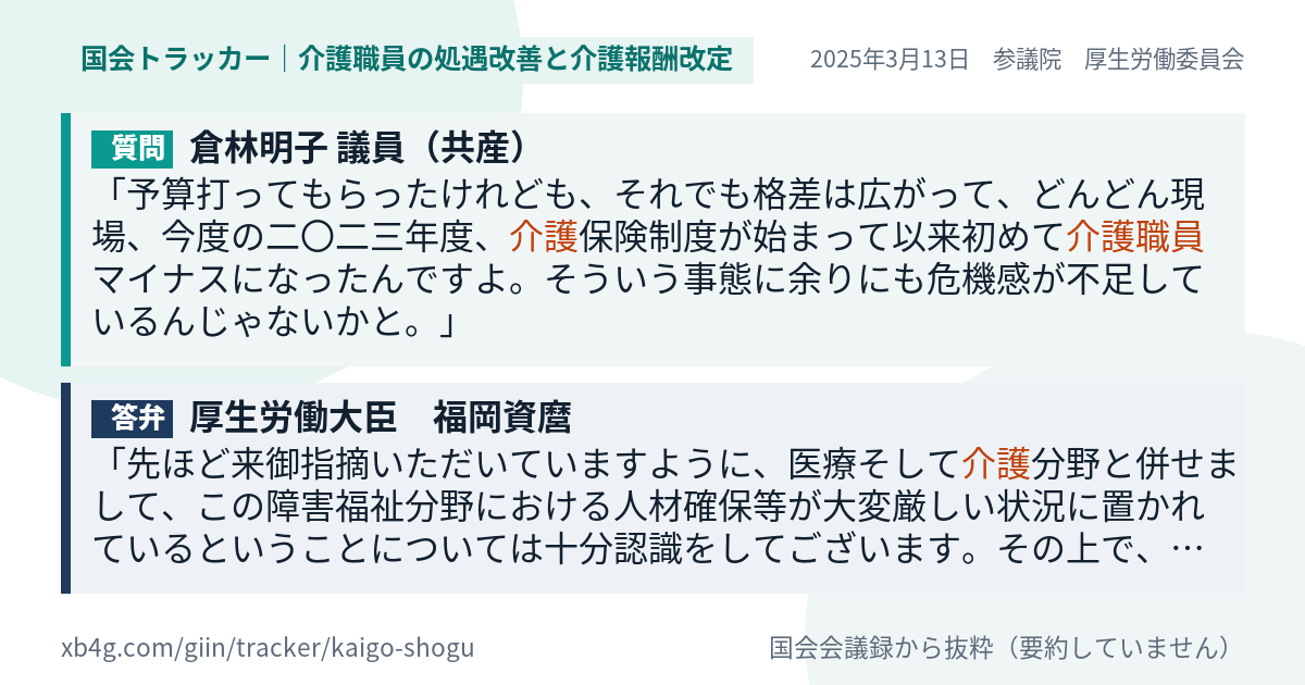 質問と答弁のカード