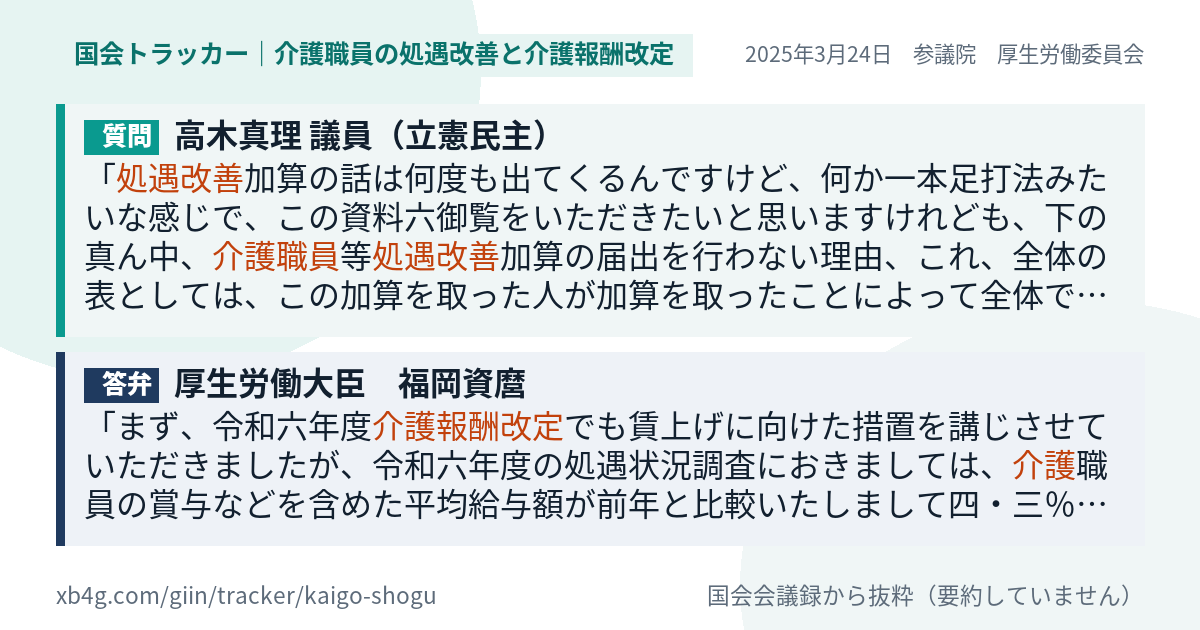 質問と答弁のカード