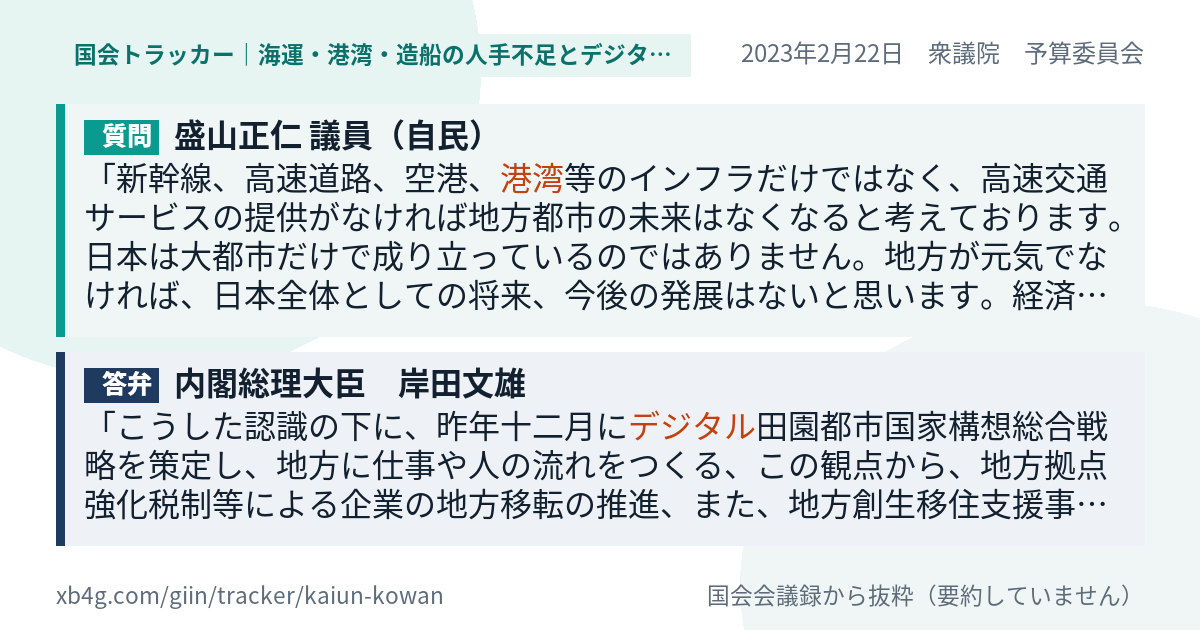 質問と答弁のカード