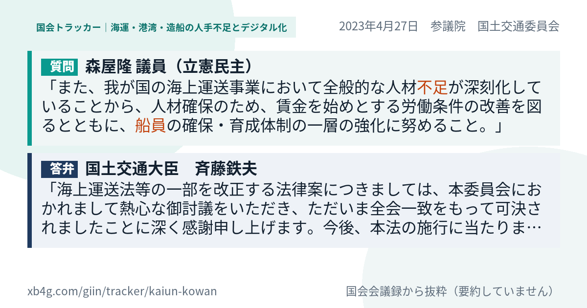 質問と答弁のカード