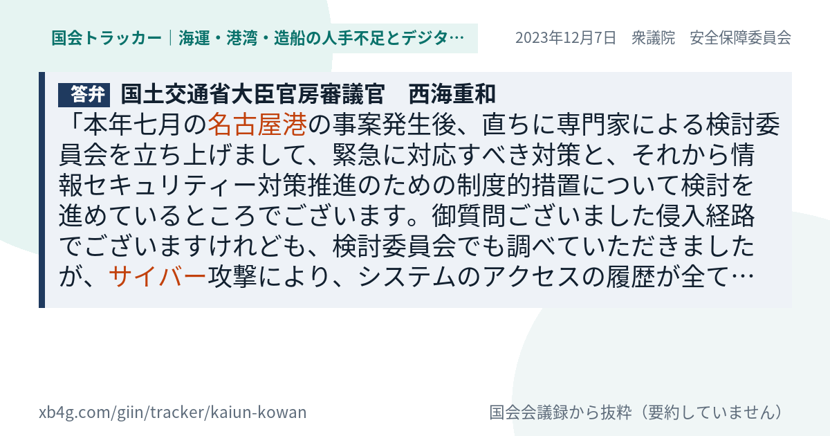 質問と答弁のカード