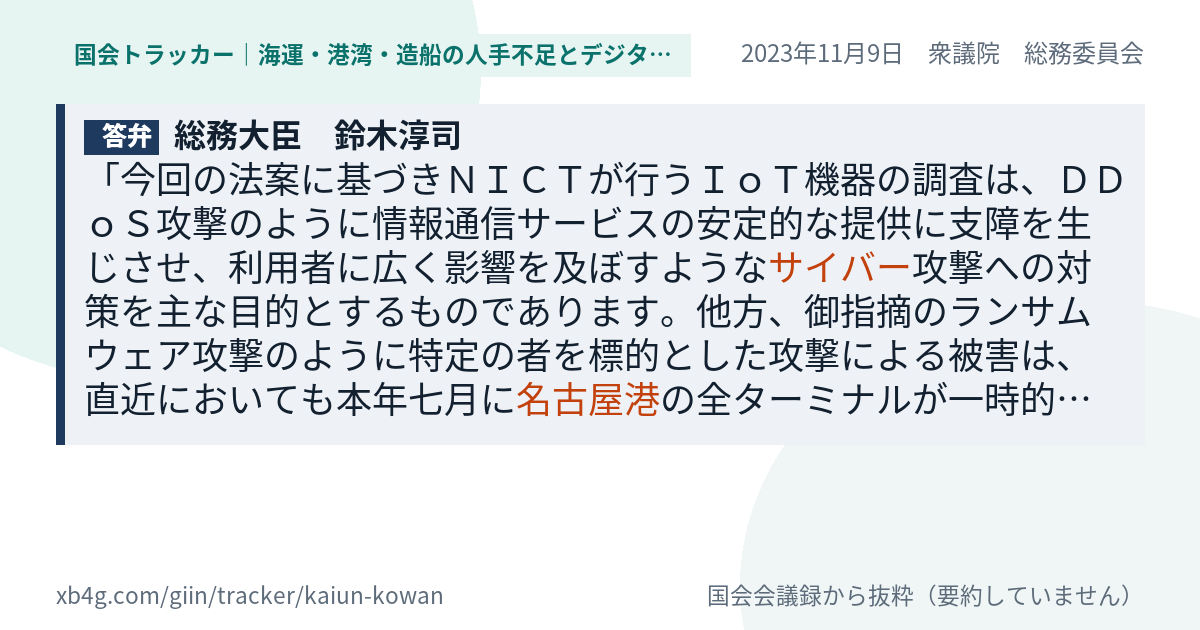 質問と答弁のカード