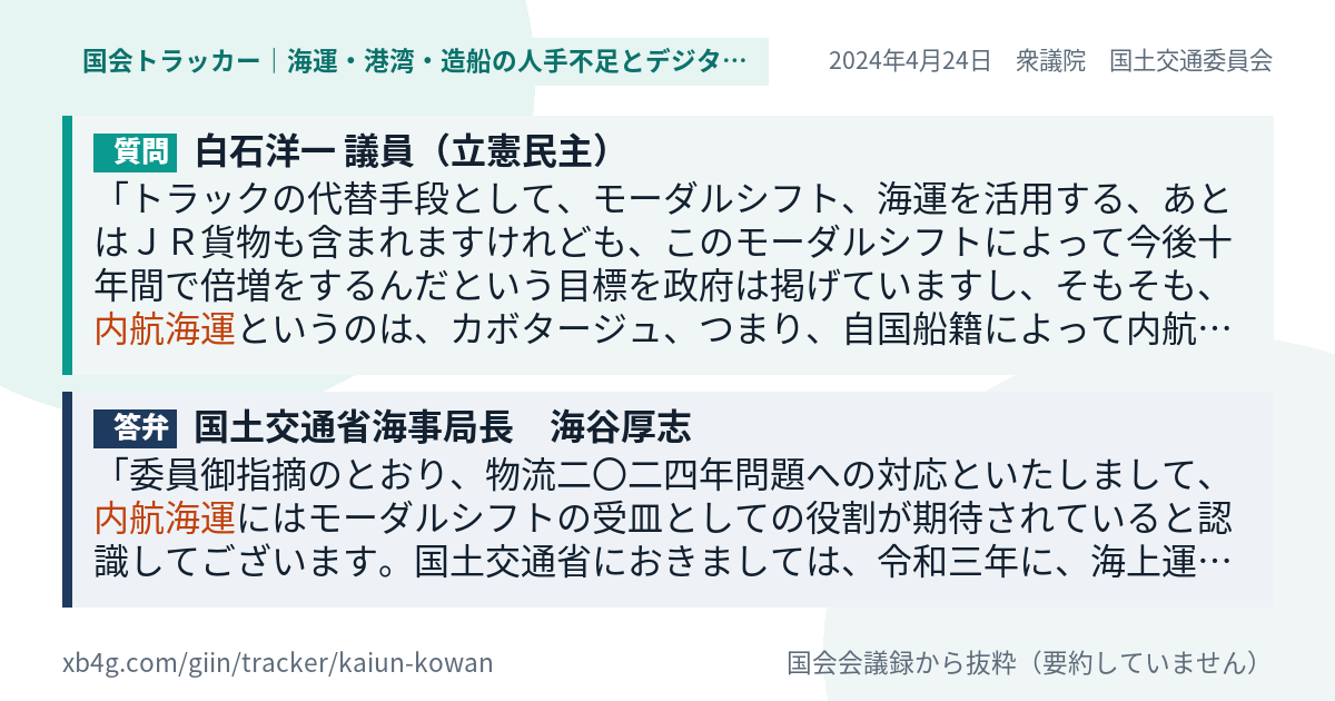 質問と答弁のカード