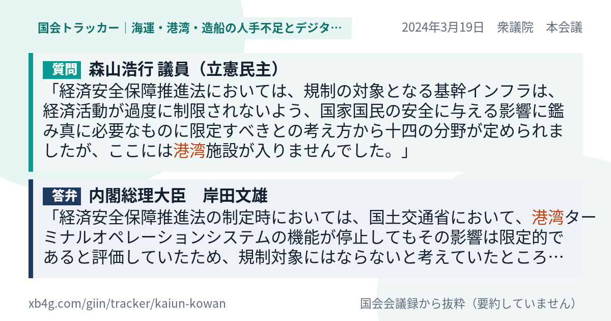 質問と答弁のカード