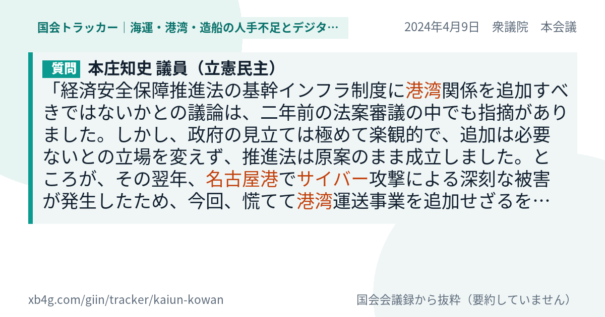 質問と答弁のカード
