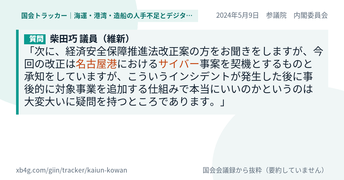 質問と答弁のカード