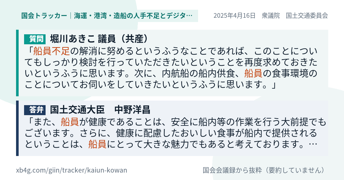 質問と答弁のカード