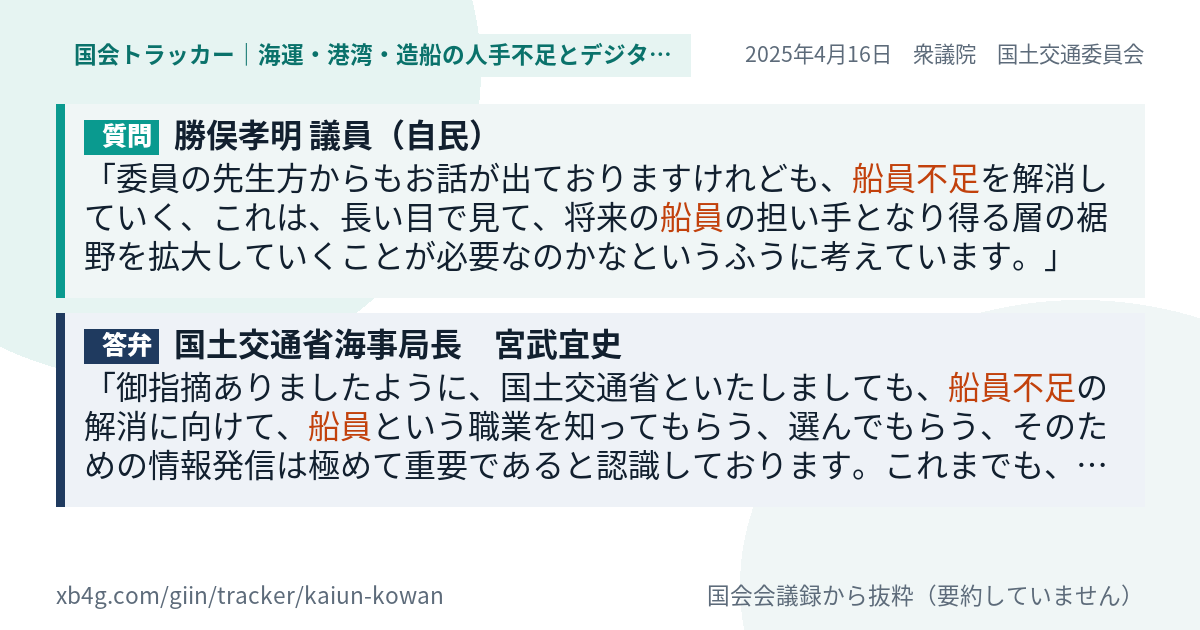 質問と答弁のカード
