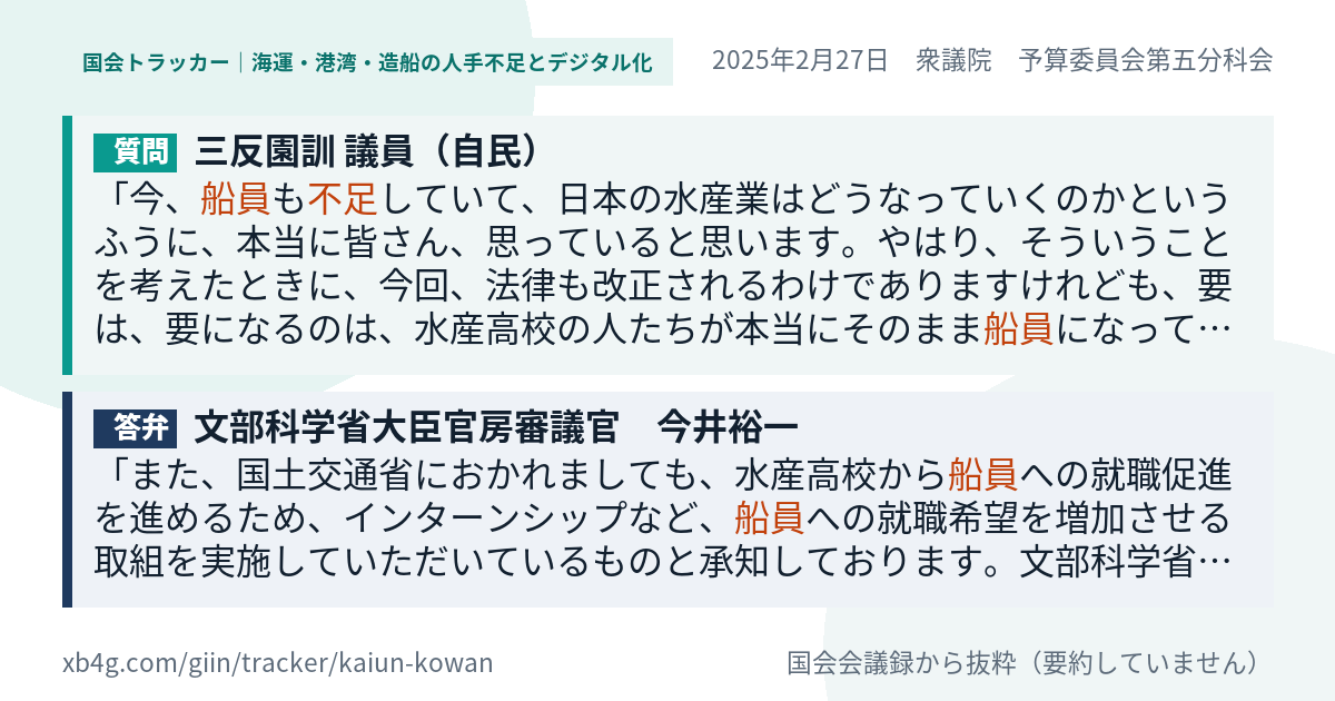 質問と答弁のカード