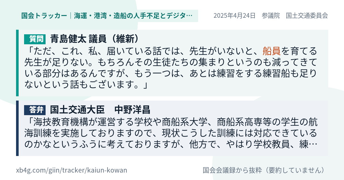 質問と答弁のカード