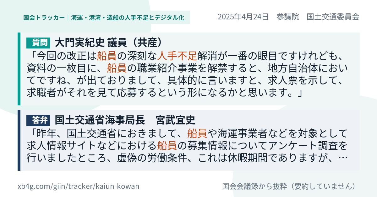 質問と答弁のカード