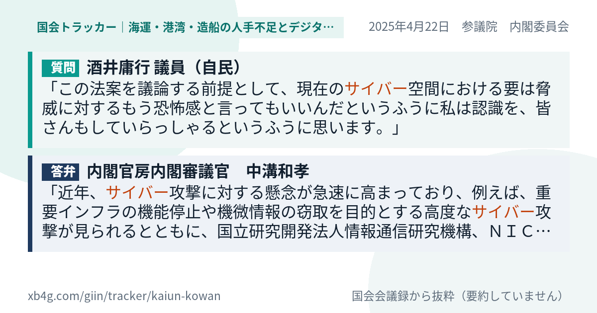 質問と答弁のカード