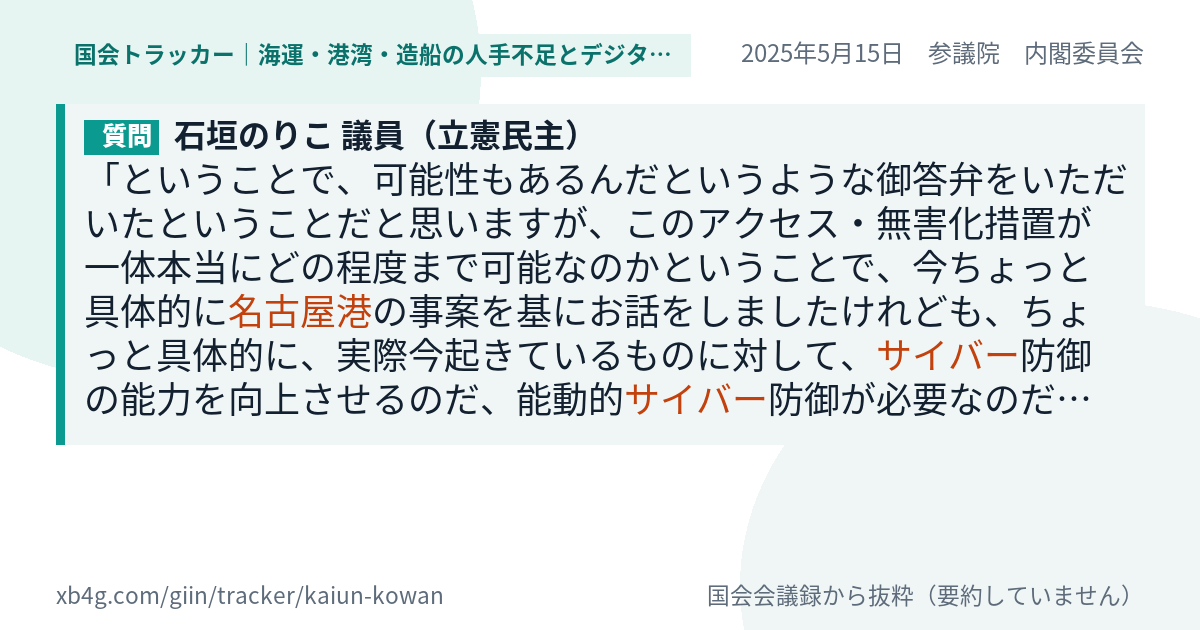 質問と答弁のカード
