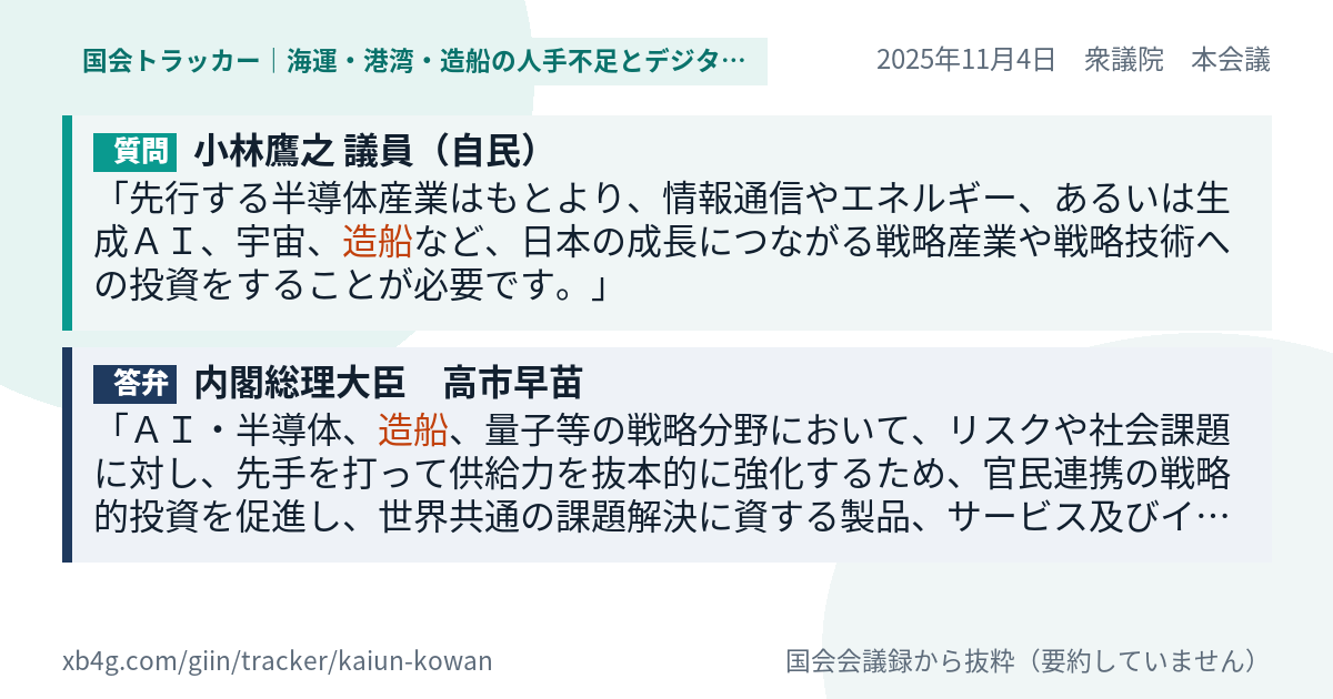 質問と答弁のカード