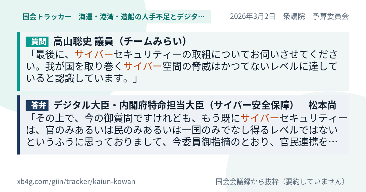 質問と答弁のカード