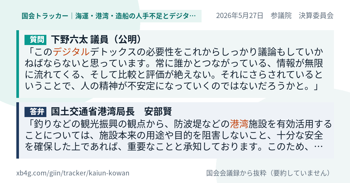 質問と答弁のカード