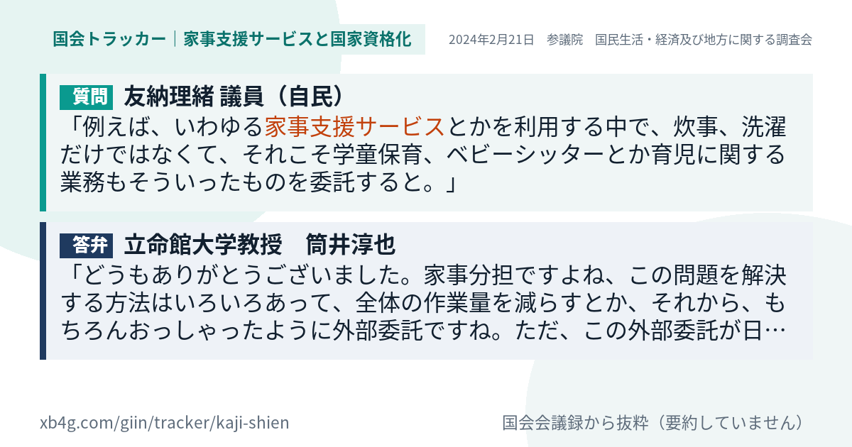 質問と答弁のカード
