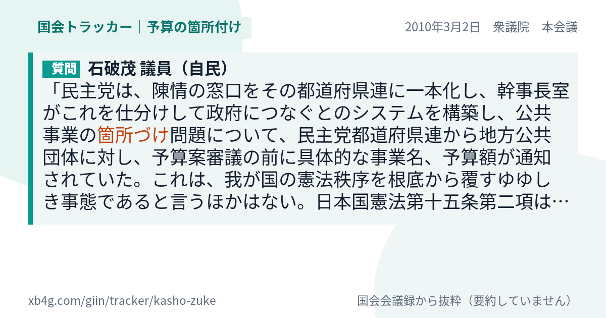 質問と答弁のカード