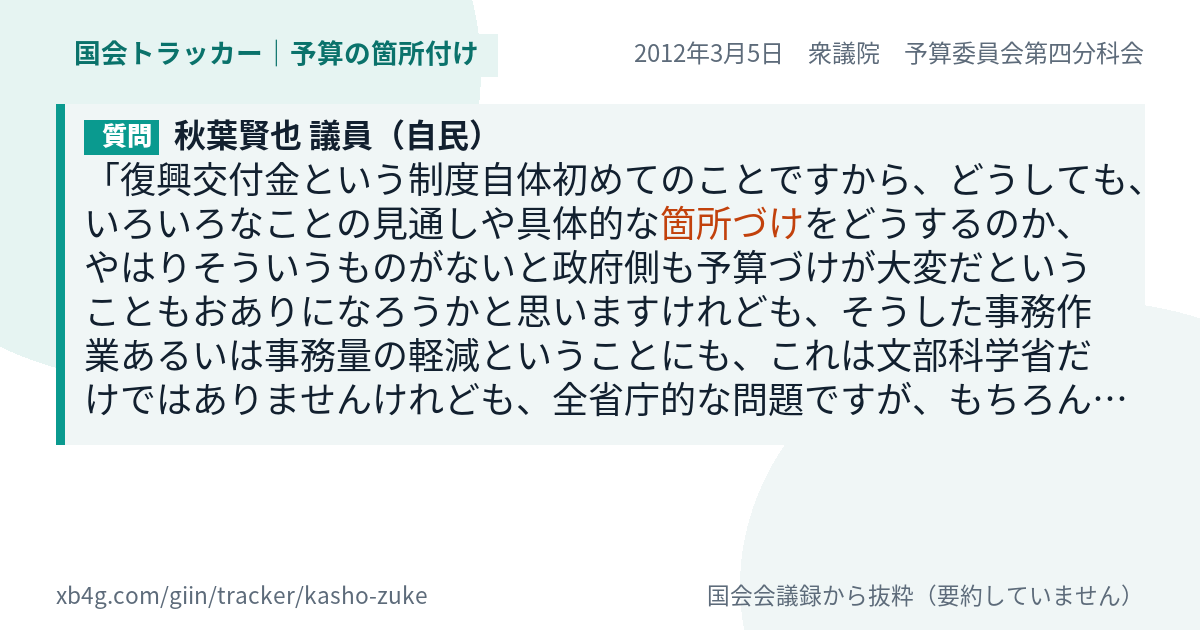質問と答弁のカード