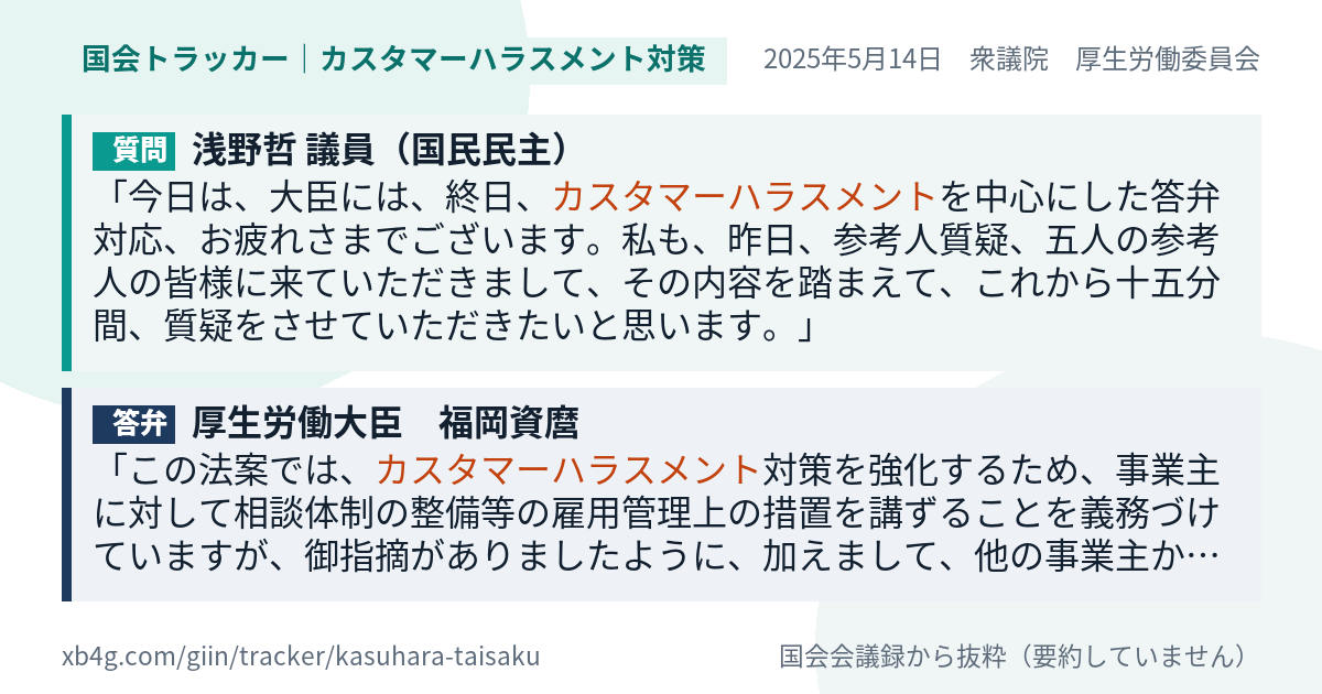 質問と答弁のカード