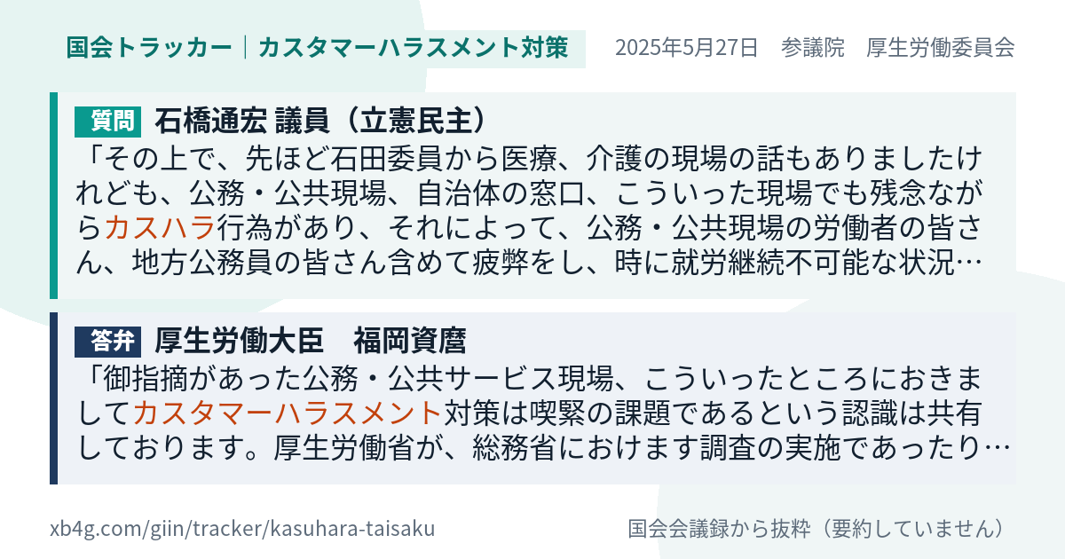 質問と答弁のカード