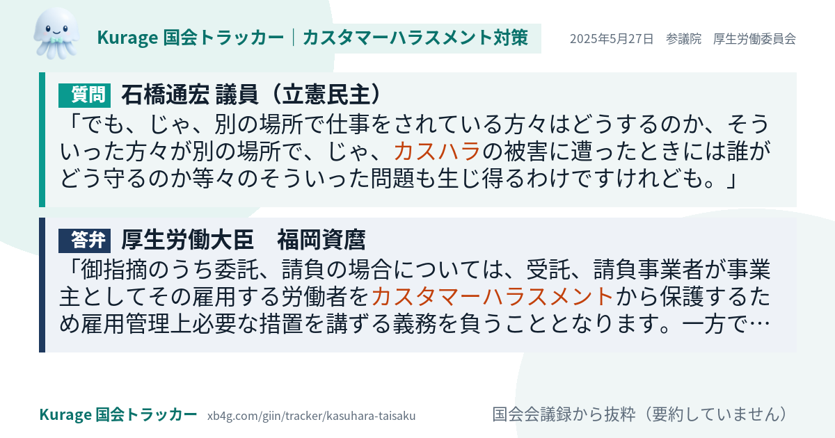 質問と答弁のカード