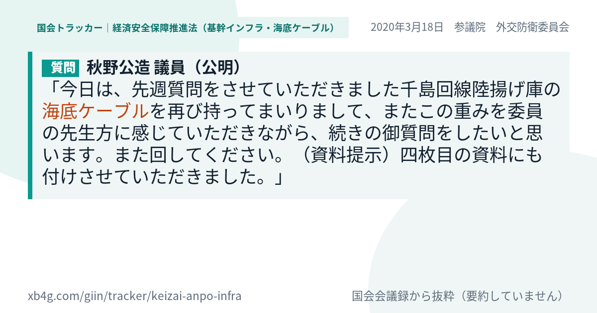 質問と答弁のカード