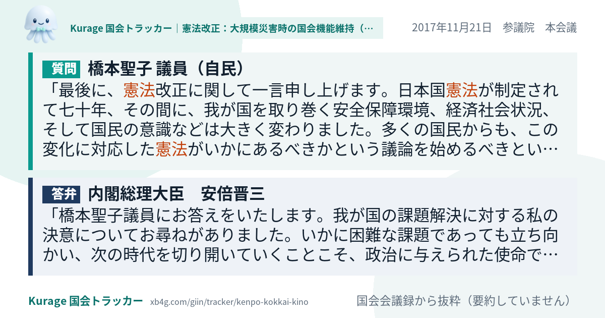 質問と答弁のカード