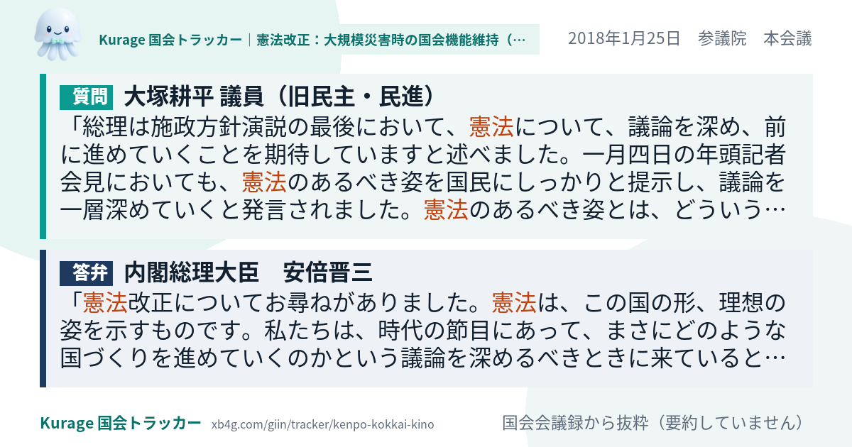 質問と答弁のカード