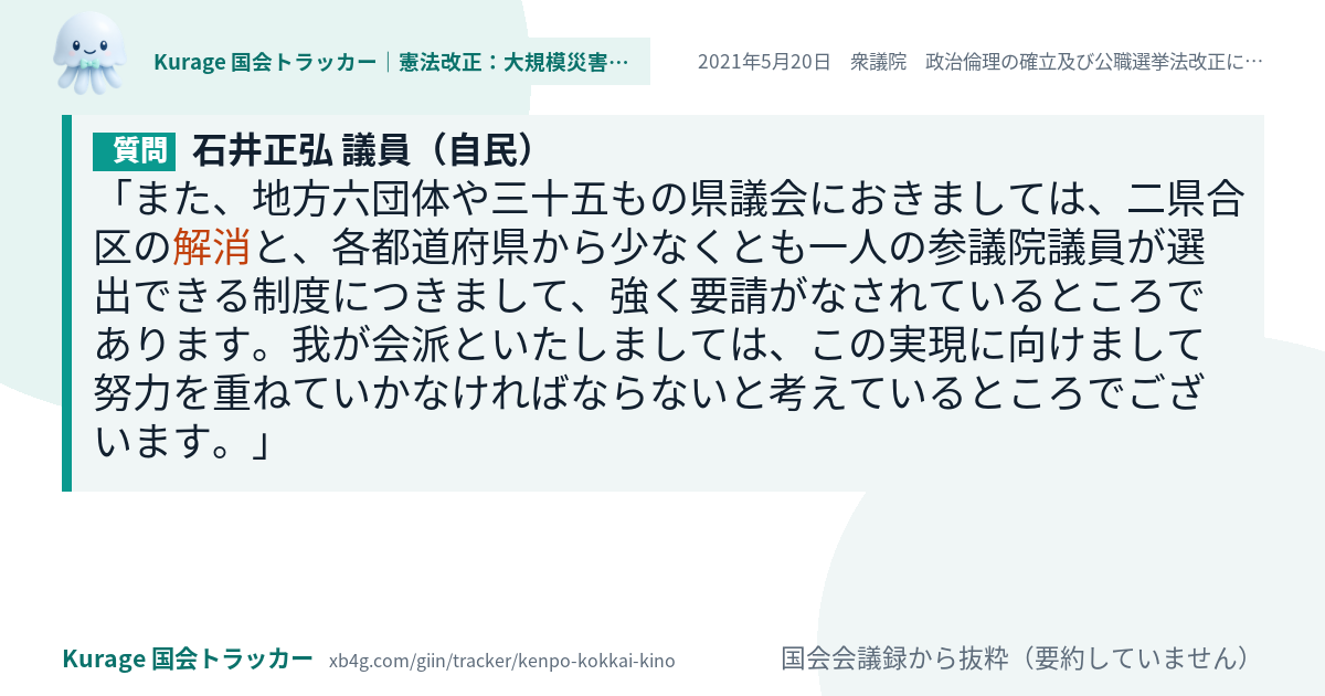 質問と答弁のカード