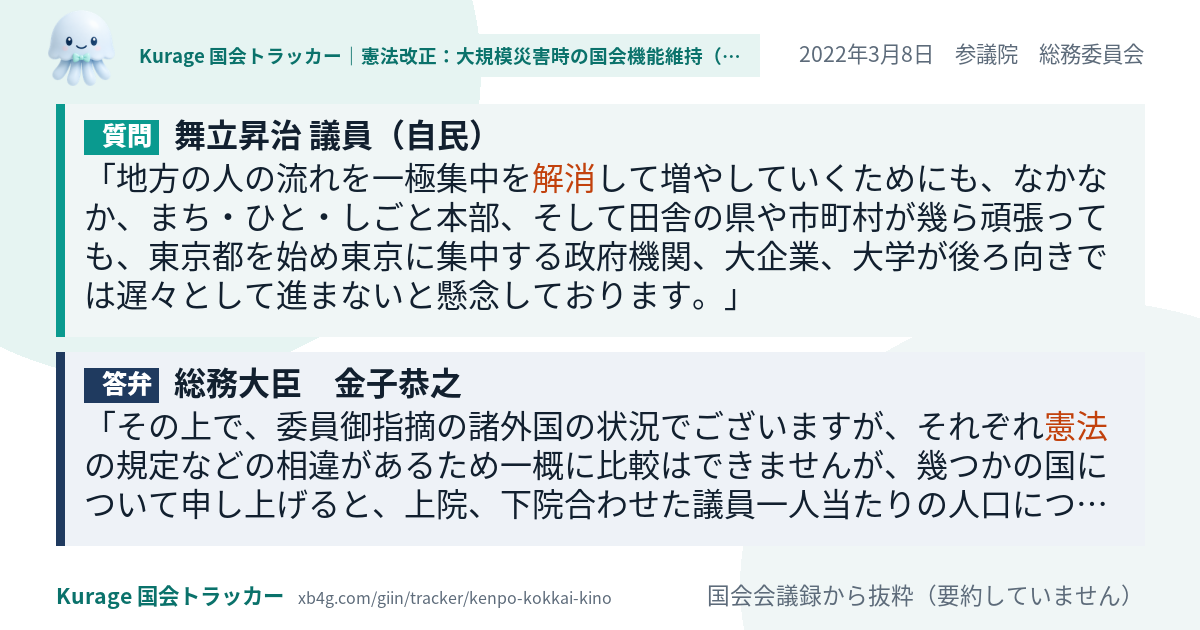 質問と答弁のカード